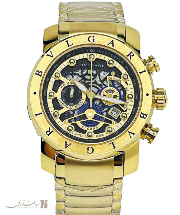 ساعت مچی مردانه بولگاری سه موتوره طلاییBvlgari3887_G - Image 2